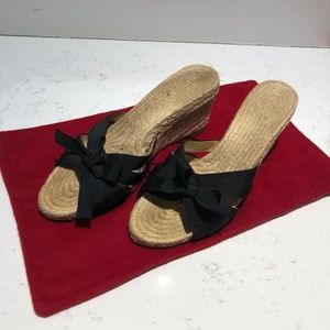 Christian Louboutin Black Ribbon Espadrilles